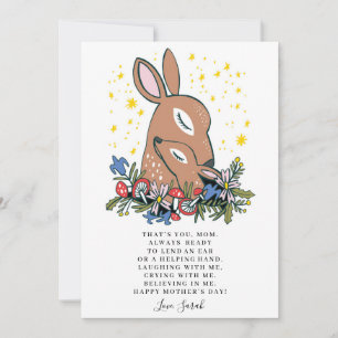 Tag der niedlichen Floral Gazelle Mütter Feiertagskarte
