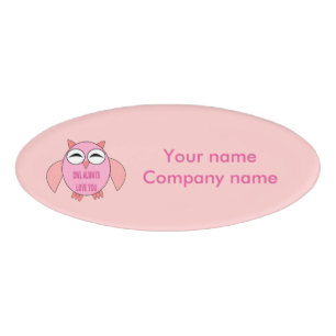 Tag der niedlichen Liebe-Meldung Owl Individuelle Namenschild