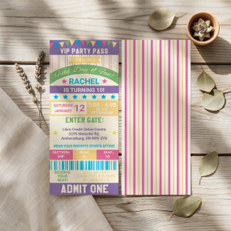 Tag der Pastelfelder, Sportticket zum Geburtstag Einladung