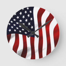 Tag der patriotischen Unabhängigkeit der amerikani Runde Wanduhr