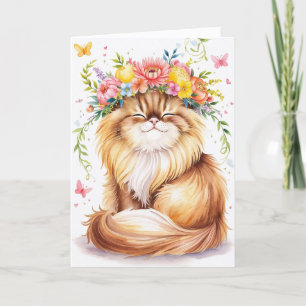 Tag der persischen Katzen Mütter Katze Niedliche K Feiertagskarte