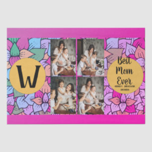 Tag der personalisierten Mütter,Foto Collage Blume Seidenpapier