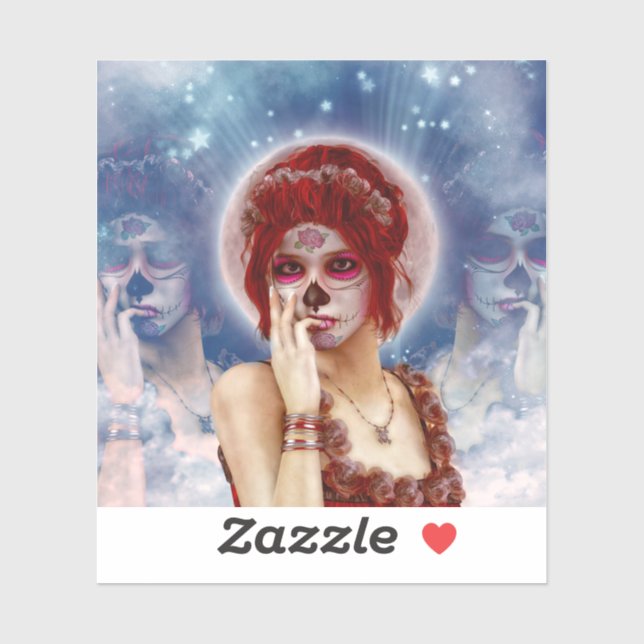 Tag der Puppe mit totem Zucker Aufkleber (Blatt)