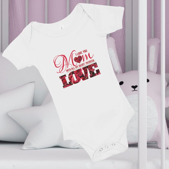 Tag der roten Herzen florale Moderne Mütter Baby Strampler (Von Creator hochgeladen)