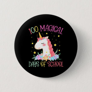 Tag der Schule Einhorn 100 Magische Tage Mädchen u Button