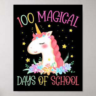 Tag der Schule Einhorn 100 Magische Tage Mädchen u Poster