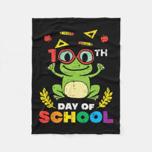 Tag der Schule Frog 100 Tage schlauer Lehrer Kinde Fleecedecke