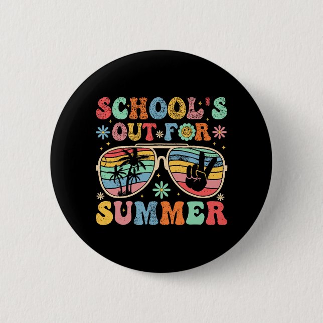 Tag der Schule Groovy School für Sommerunterricht Button (Vorderseite)