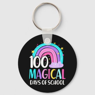 Tag der Schule Regenbogen Magische 100 Tage der Sc Schlüsselanhänger