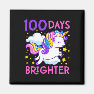 Tag der Schule Unicorn 100 Tage Brichter Kindergar Magnet