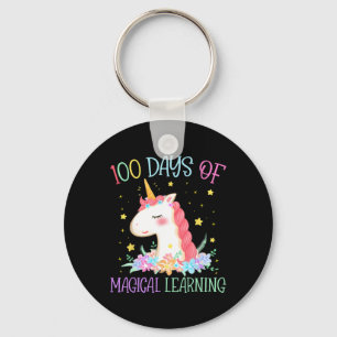 Tag der Schule Unicorn 100 Tage Magisches Lernen G Schlüsselanhänger