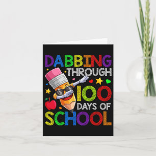 Tag der Schulstifte Dabbing 100 Tage Kinder Jungen Karte