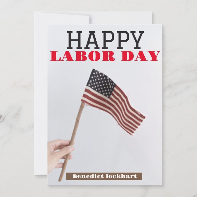 Tag der Solidarność-Arbeit mit US-Flagge Dankeskarte (Vorderseite)