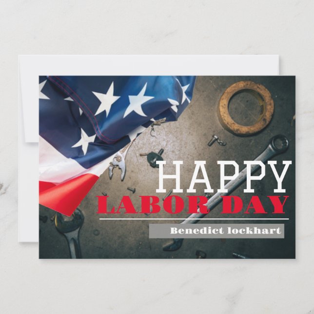 Tag der Solidarność-Arbeit mit US-Flagge Dankeskarte (Vorderseite)