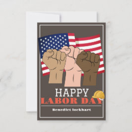 Tag der Solidarność-Arbeit mit US-Flagge Dankeskarte