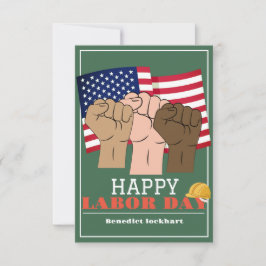 Tag der Solidarność-Arbeit mit US-Flagge Dankeskarte