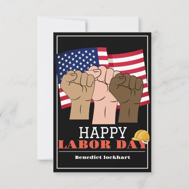 Tag der Solidarność-Arbeit mit US-Flagge Dankeskarte (Vorderseite)