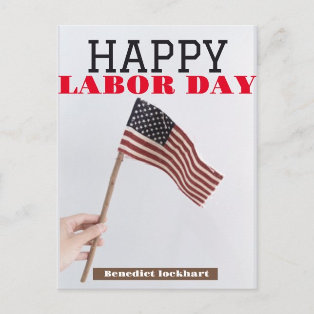 Tag der Solidarność-Arbeit mit US-Flagge Postkarte (Vorderseite)