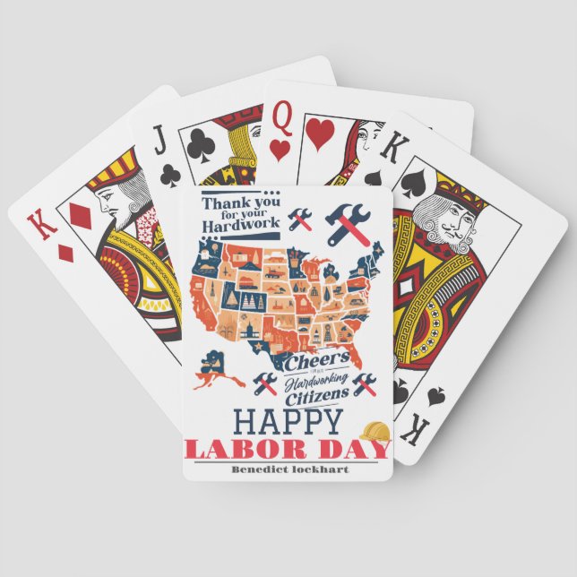Tag der Solidarność-Arbeit mit US-Flagge Spielkarten (Rückseite)