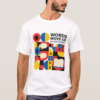 Tag der Sprachen Bauhaus Geometrische Worte Bewege T-Shirt