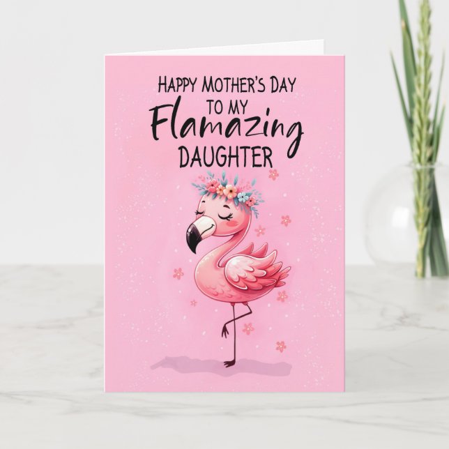 Tag der Tochter mit Flamingo Fabulous Fun Karte (Vorderseite)