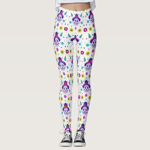 Tag der Toten Blumen-Schädel Leggings