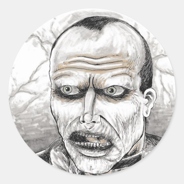 Tag der Toten Bub Zombie Kunst Runder Aufkleber (Vorderseite)