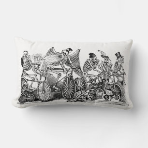 Tag der Toten - Calavera las biciletas Pillow Lendenkissen