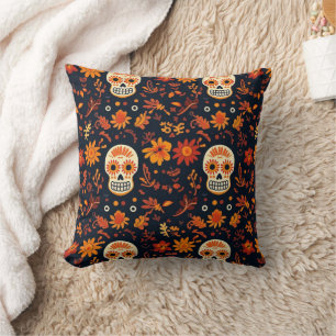 Tag der Toten   Día de Los Muertos Sugar Skull Kissen