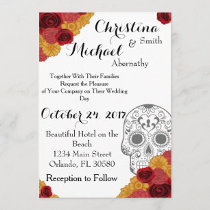 Tag der Toten Dia Los Muertos Einladung Hochzeit