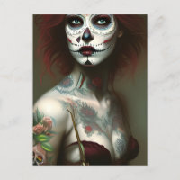 Tag der Toten Frau mit Tattoos