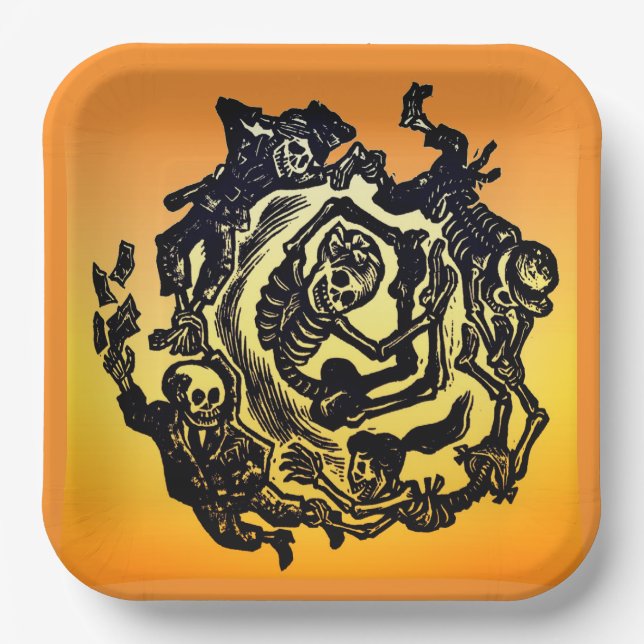 Tag der Toten - José Guadalupe Posada Pappteller (Vorderseite)