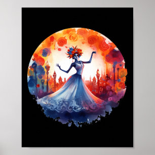 Tag der Toten Katrina Lady Sugar Skull Dia de Lo Poster