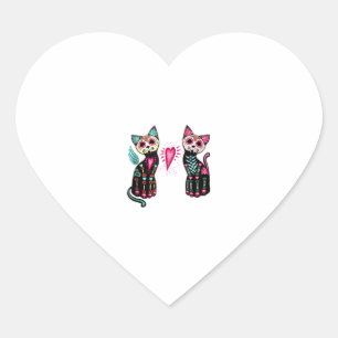 Tag der Toten Katzen Shirt Cat Lovers Dia De Los M Herz-Aufkleber
