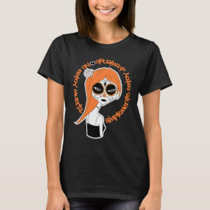 Tag der Toten La Catrina Zucker-Schädel Dia de los T-Shirt