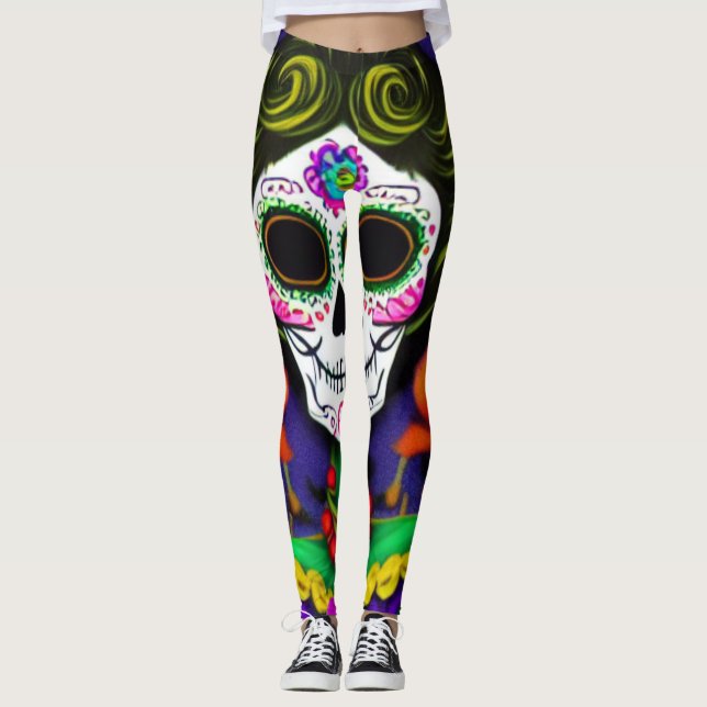 Tag der Toten Leggings (Vorderseite)