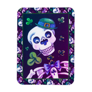 TAG DER TOTEN LEPRECHAUN, ST. PADDY'S DAY SKULL MAGNET