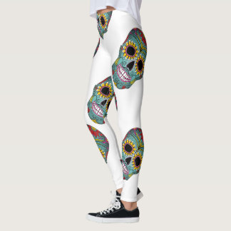 Tag der Toten Leuchtender Schädel Leggings