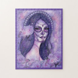 Tag der toten lila Rose und Schmetterlinge Renee Puzzle