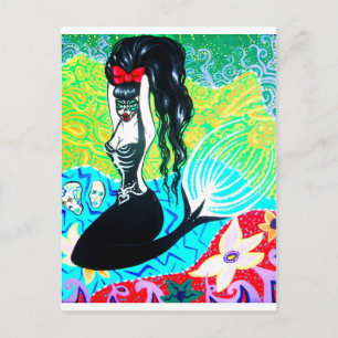 Tag der Toten Meerjungfrau Art Postkarte