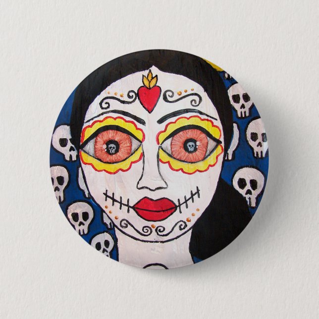 Tag der Toten "Mi Catrina" Button (Vorderseite)