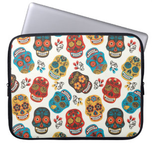 Tag der Toten, nahtloses Muster. Laptopschutzhülle