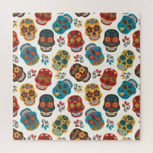 Tag der Toten, nahtloses Muster. Puzzle