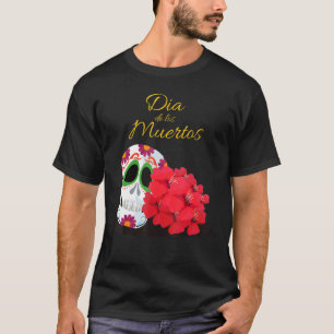 Tag der toten Niedlichen Blume des Zuckerschädels T-Shirt
