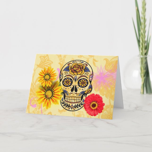 Tag der Toten Schädelkarte Karte (Vorderseite)