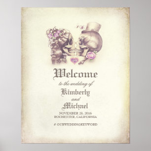 Tag der Toten Schädelkugel Begrüßung Begrüßungszei Poster