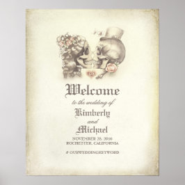 Tag der Toten Schädelkugel Begrüßung Begrüßungszei Poster