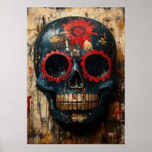Tag der Toten-Schädelmaske – mexikanische Kultur Poster