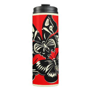 Tag der toten Schmetterlinge Holzschnitt 2 Thermosbecher