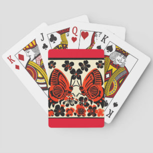 Tag der Toten Schmetterlinge Holzschnitt (3) Spielkarten
